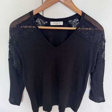 Sandro black short - 3/4 sleeves - 36