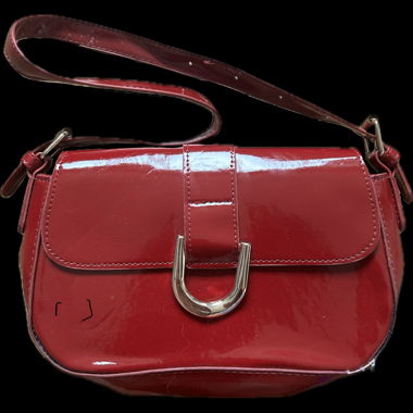 Bordeaux patent leather shoulder bag
