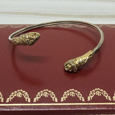 Open cuff with animal heads Silver 925