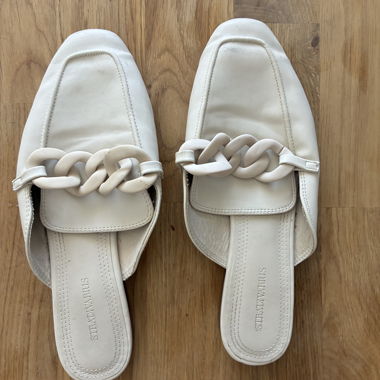 White Stradivarius Mules T39