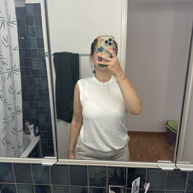 Top bianco senza maniche 46