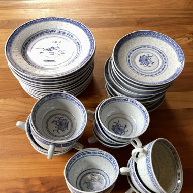 Chinesisches Vintage Teeservice aus Porzellan