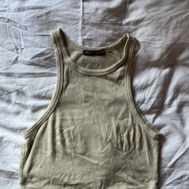 Crop top zara jaune beurre