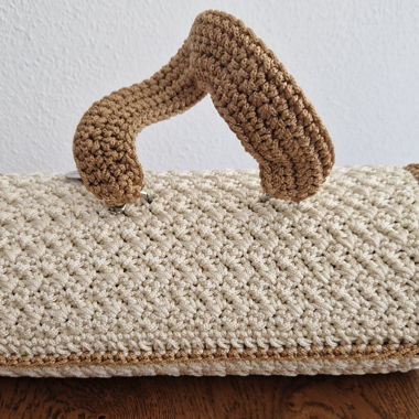 Borsa all'uncinetto beige