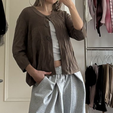 Brown Knit Cardigan XL