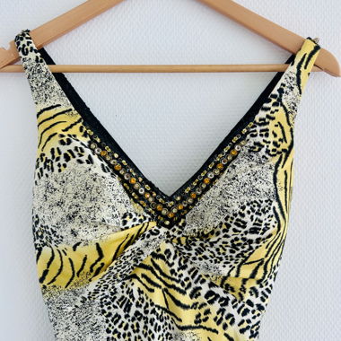 Robe longue dos nu imprimé animalier