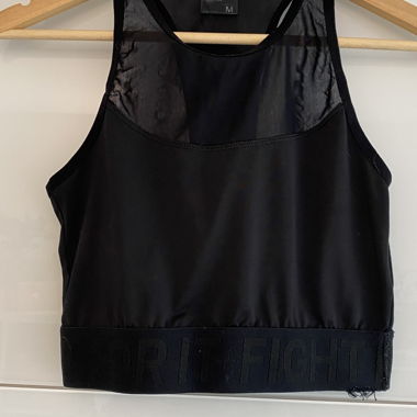 Crop top sportivo nero