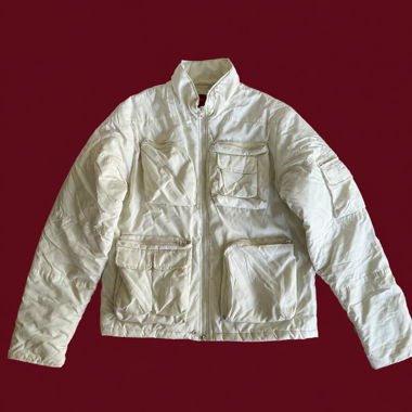 Veste d'Hiver Blanche Y2K avec Poches