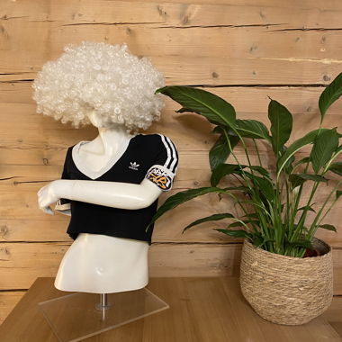 Schwarzes Adidas Crop Top mit V-Ausschnitt