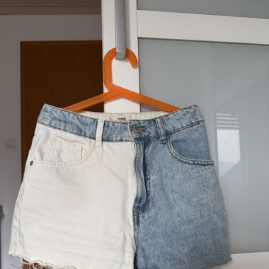 White denim shorts