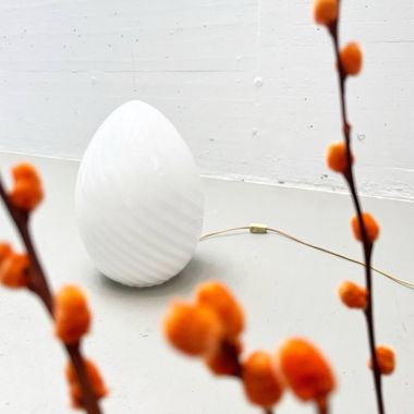 Tischlampe in Ei-Form aus Muranoglas von Venini