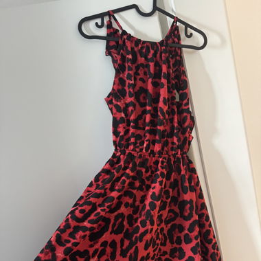 Animalier Kleid Rot 