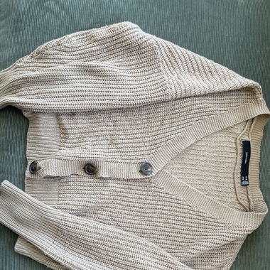 Beige Strickjacke