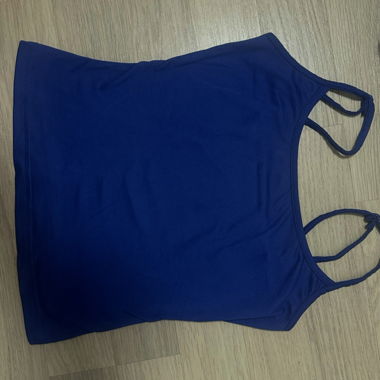 Blue strappy tank top