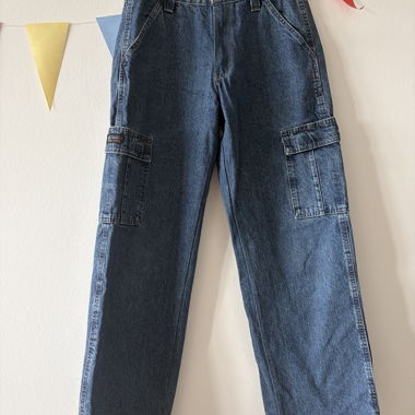 Pantalone cargo in denim a gamba dritta