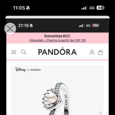 Pandora x Disney Arielle Ring