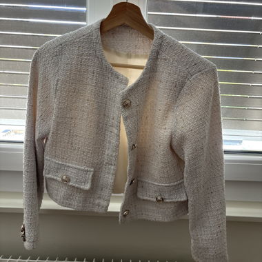 White Button blazer jacket