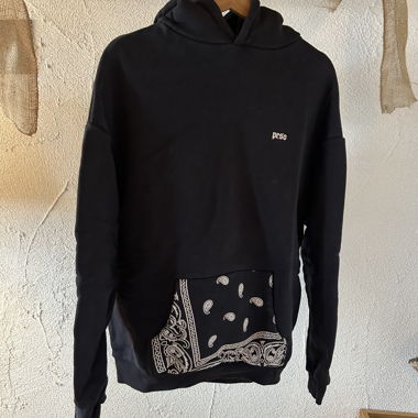 Black PESO Hoodie with Print