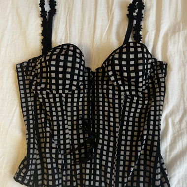 Vintage karierter Korsett-Top