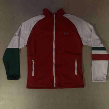 Lacoste Vintage Training Jacket red white Sz. L