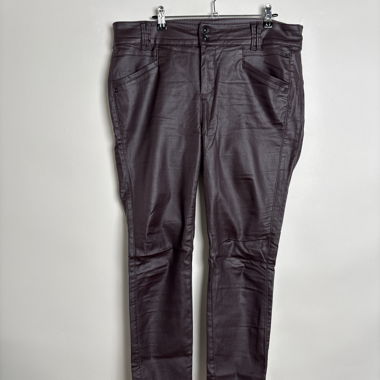 Burgundy coated jeans