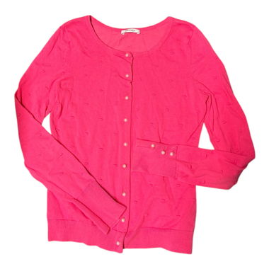 Pink knit cardigan with pearl button ORSAY