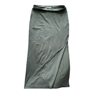 Kaki long slit skirt