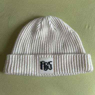 Bonnet côtelé blanc FBS
