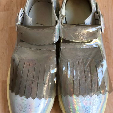 MIISTA London silber-metallic Loafer Halbschuhe 37