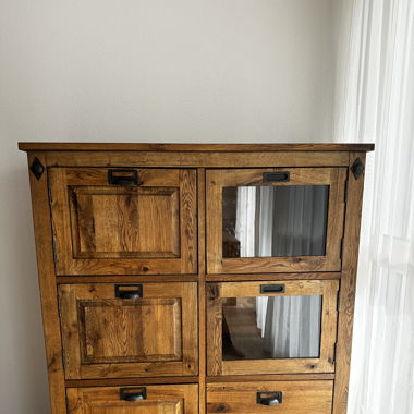 Massivholz Eiche Vitrine