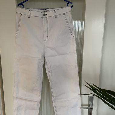 White Carhartt WIP pants wide leg  #streetwear
