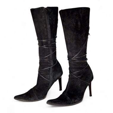 Stivali bondage in suede stile stiletto anni '90