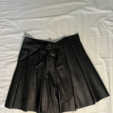 Black Faux Leather Skirt