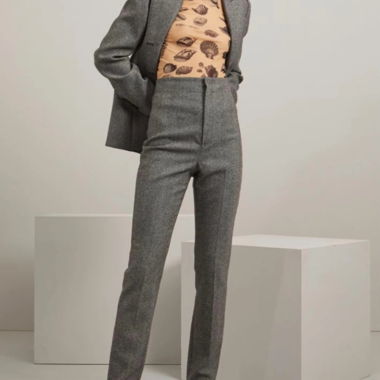 Pantaloni sartoriali grigi in lana vergine