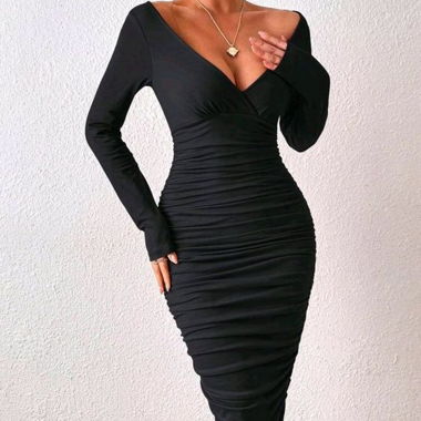 Robe ajustée - 38 / M - noire (016-2)