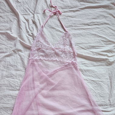Nightdress rose dentelle
