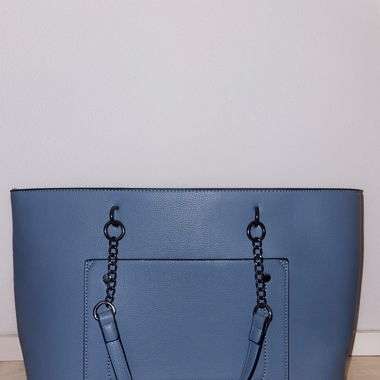 Blue Pocket Chain Shopper Bag