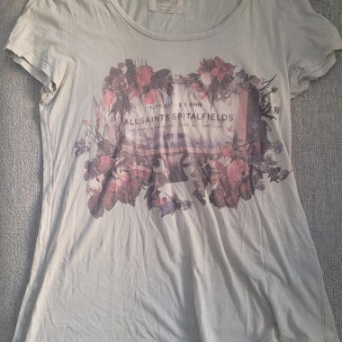 AllSaints florales T-Shirt rosa grau vintage