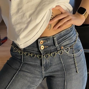 GOLD HEART CHAIN BELT