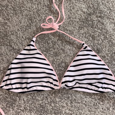 Pink/Striped Bikini Top