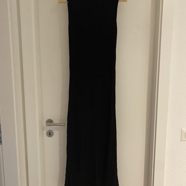 Abito maxi in maglia a coste nera