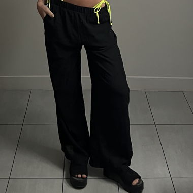 Pantalon en tissu noir