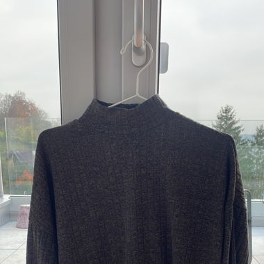 Turtleneck Strickpullover grau/schwarz