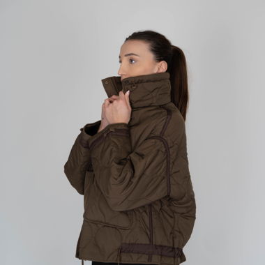 Braune Puffer-Steppjacke 