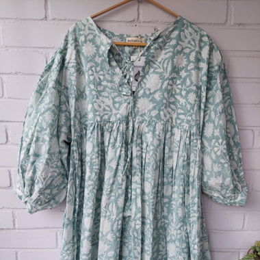 Midi Dress – Hand Block Print in S/M