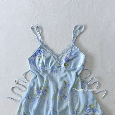 Secret Treasure Blue Floral Babydoll (S)