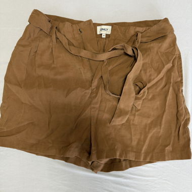 Only Brown Women’s Shorts with Tie Belt, Size M