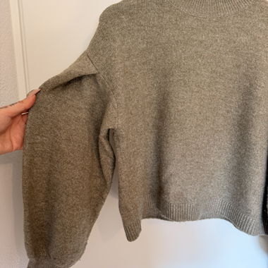Pull col montant vert/gris