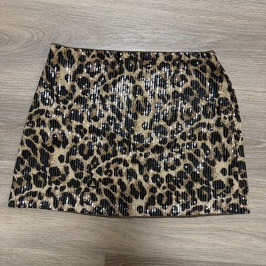 Sequin Leopard Mini Skirt