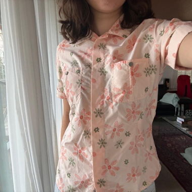 Kurzarm-Bluse mit Blumenmuster, five continents